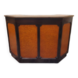 English Chesterfield mahogany bar fully upholstered in leather