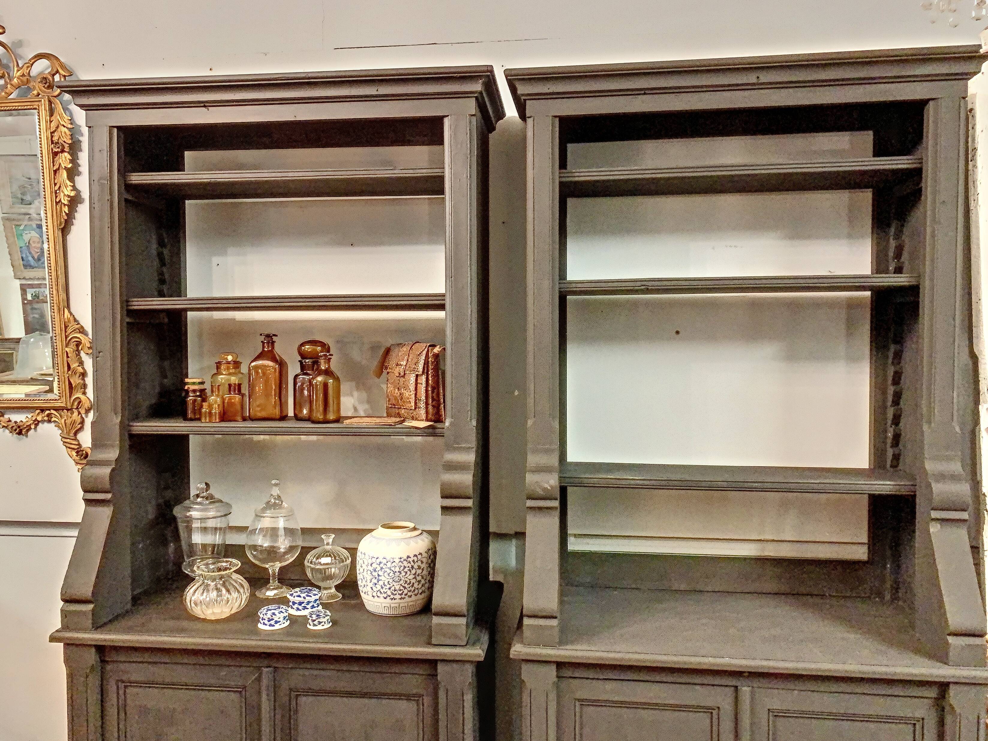 Pair of black China buffets