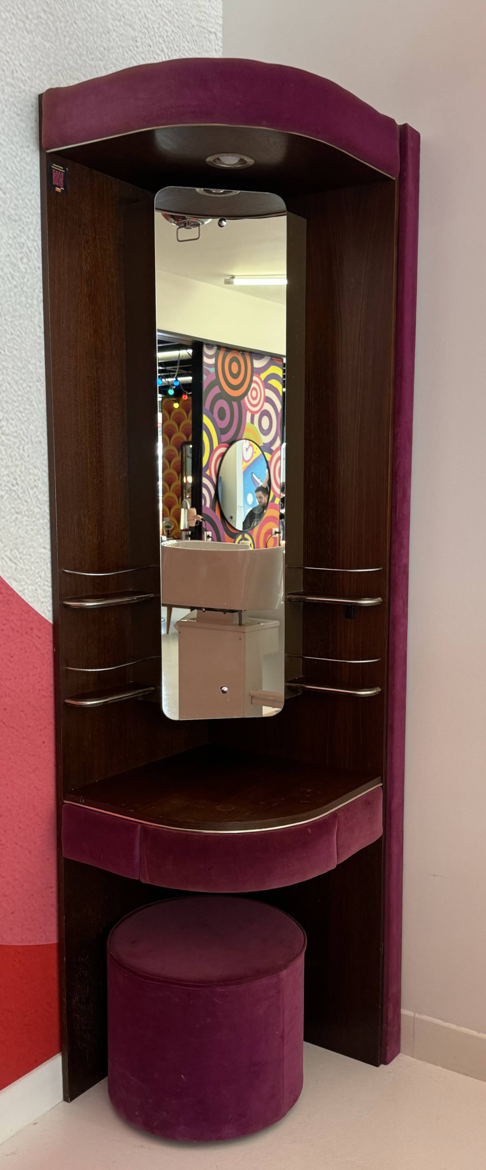 Pink velvet dressing table
