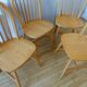 4 Scandinavian Windsor chairs in solid beech 1970s