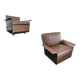 2 x Black shell & brown leather 620 chair programme lounge chair by Dieter Rams for Vitsoe, 1980s, top condition