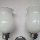 Applique zoomorphe ancienne en laiton argenté et globes opalins