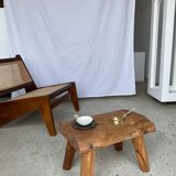 Small side table or stool in blond teak H:30 L43 l27