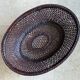 Japanese oval basket in negoro lacquered basketry (red lacquer on black background)