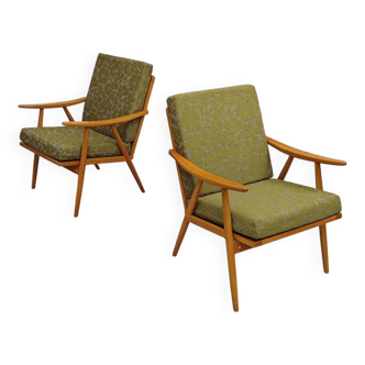 Pair of "boomerang" armchairs by Antonin Suman for Ton "Thonet" 1960