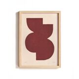 Collection of 4 abstract burgundy paintings signed Eawy