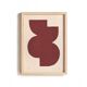 Collection of 4 abstract burgundy paintings signed Eawy