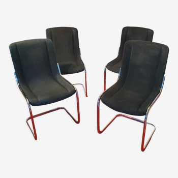 Chairs year 70 black fabric