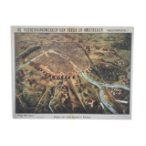 Historic map of Paris in 1870. Beautiful reproduction to frame