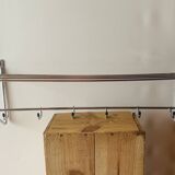 Vintage steel wall coat rack - 6 hooks