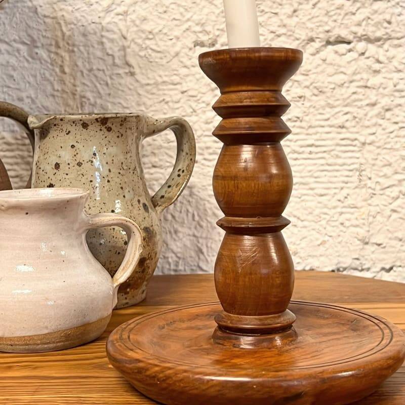 Bougeoir en bois vintage