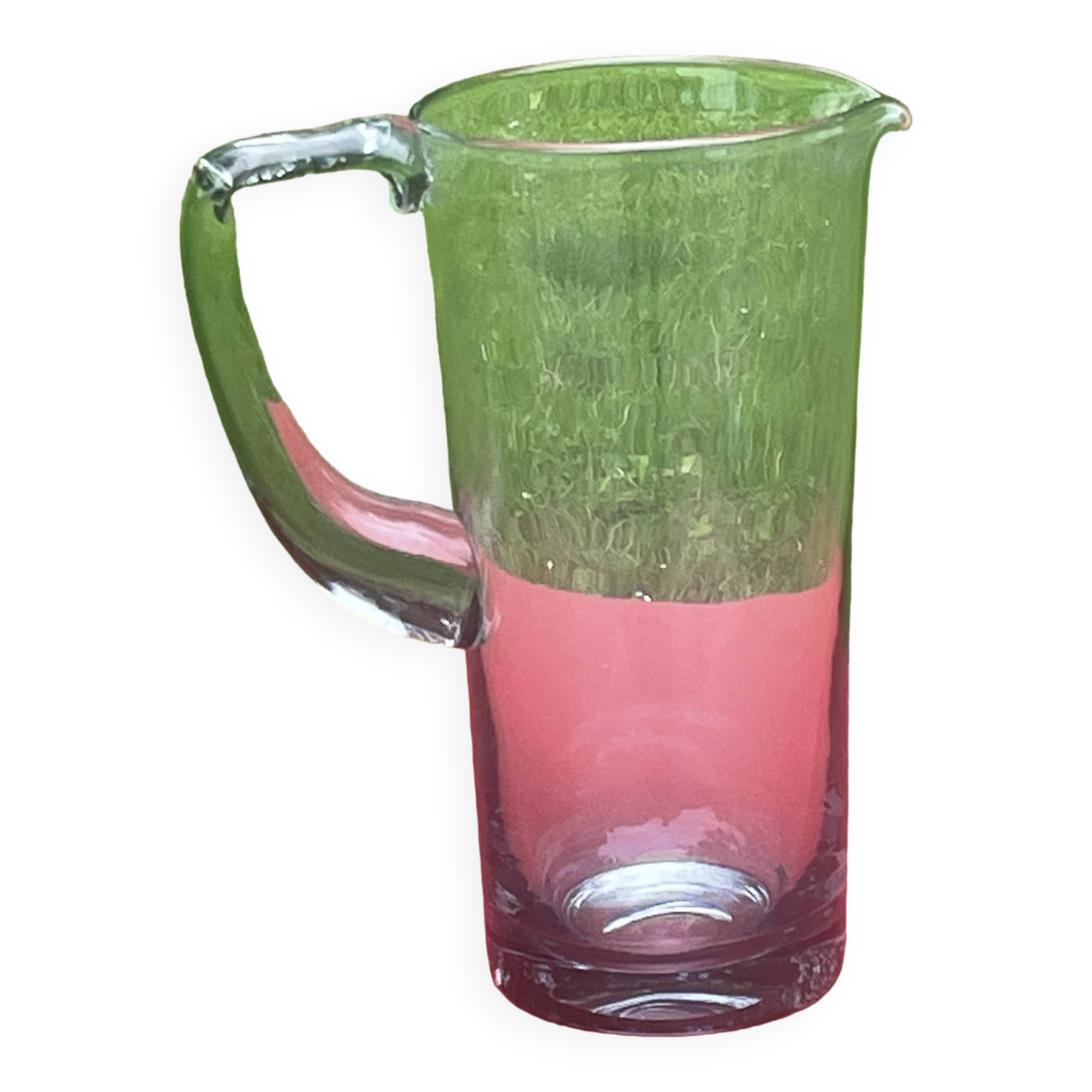 elegant water or orangeade pitcher in smoked glass from the 1970s - 25 cm