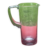 elegant water or orangeade pitcher in smoked glass from the 1970s - 25 cm