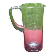 elegant water or orangeade pitcher in smoked glass from the 1970s - 25 cm