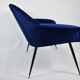 Canapé vintage deux places, république démocratique allemande, 1960, bleu marine, velours
