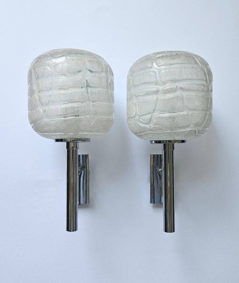 Pair of Rare Midcentury Wall Lamps Doria Leuchten, Germany, 1970s