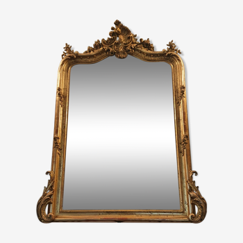 Miroir doré de style Louis XV. 80x128cm