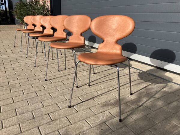 Fritz hansen ant (mier) chairs in cognac leder nieuw!!