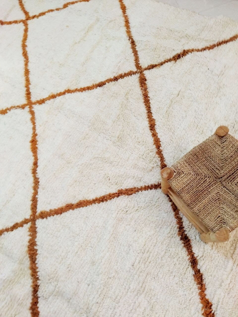 Berber carpet beni ourain camel 294 x 200 cm