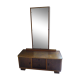 Art deco boat dressing table with large mirror 1940s