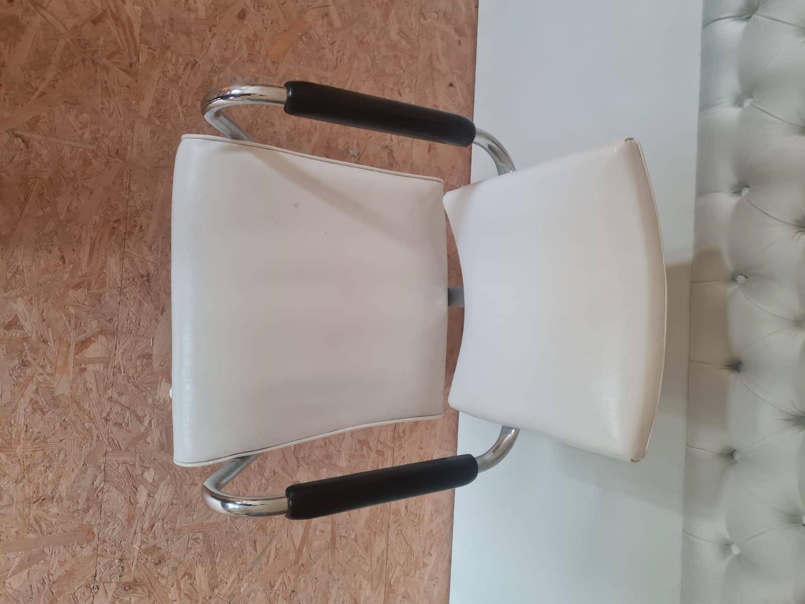 White Vinyl Salon Chair 1960's, USA