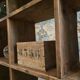 Old industrial shelf / room divider in pine, France, early 20th century