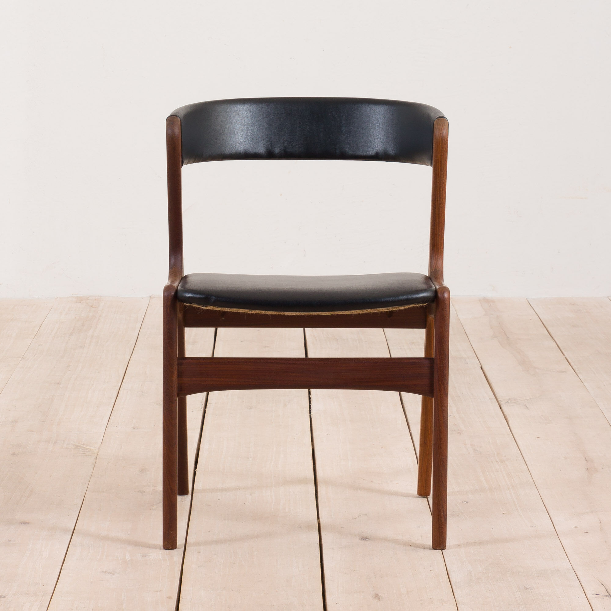 Kai Kristiansen Fire chair in new black aniline leather, Denmark, 1960s