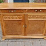 Art Nouveau period sideboard in walnut and walnut burl from the 1900s, Nancy school