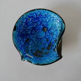 Fat Lava blue round ceramic ashtray 70s