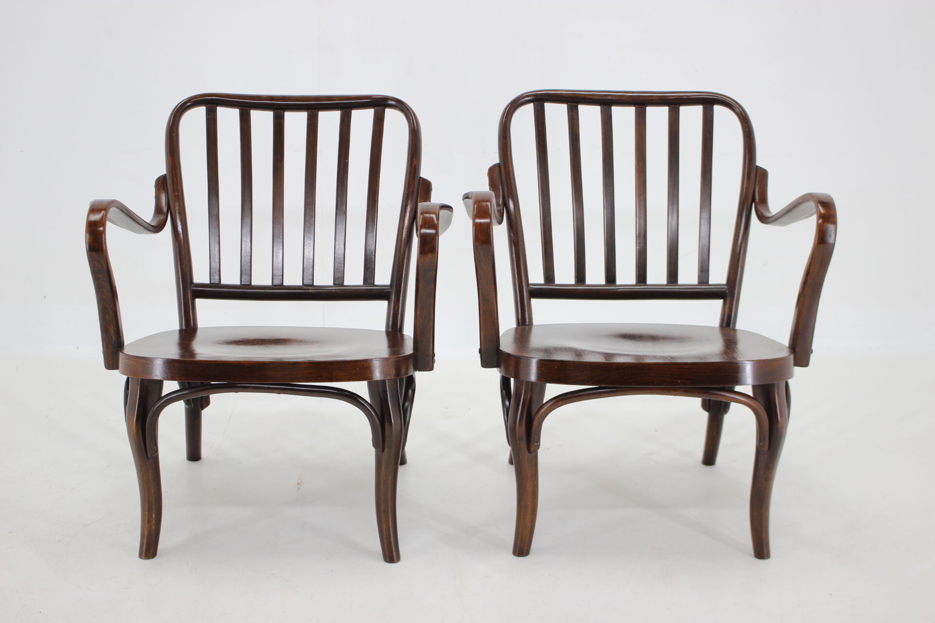1950s Pair of Josef Frank Bentwood Armchairs no. 752 by Thon