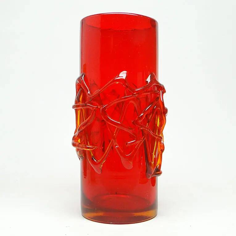 Vase, modernism, glass, designed by J. Słuczan-Orkusz, Poland, 1970s
