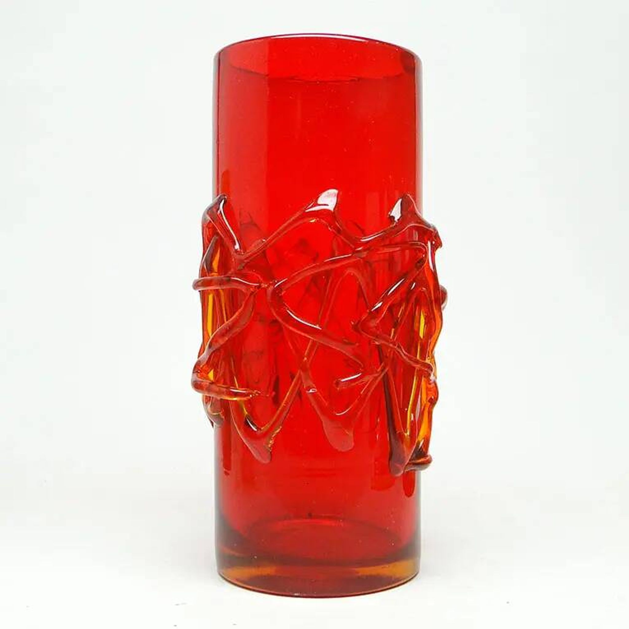 Vase, modernism, glass, designed by J. Słuczan-Orkusz, Poland, 1970s