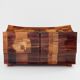 Bar chest in wood and brass marquetry signed Michel Lefèvre 1960