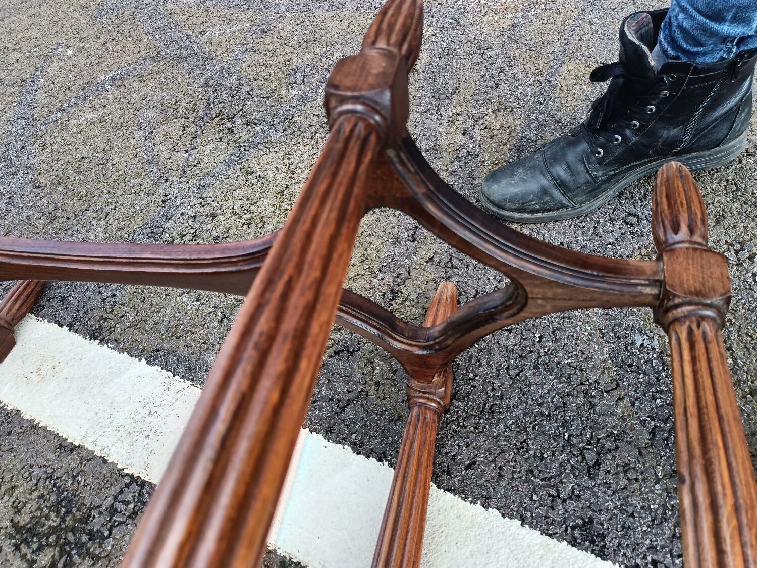 Banquette de piano bois style louis XVI