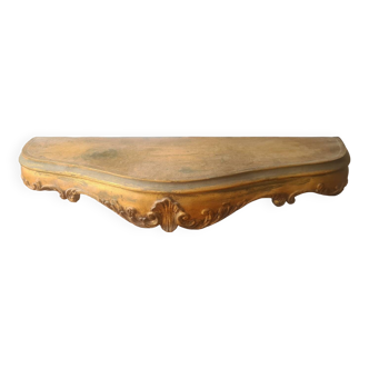 Shelf in wood and gold paint