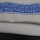 Lot of 2 old and cotton tea towels - Pretty blue friezes - Franges - Circa 1920-1930