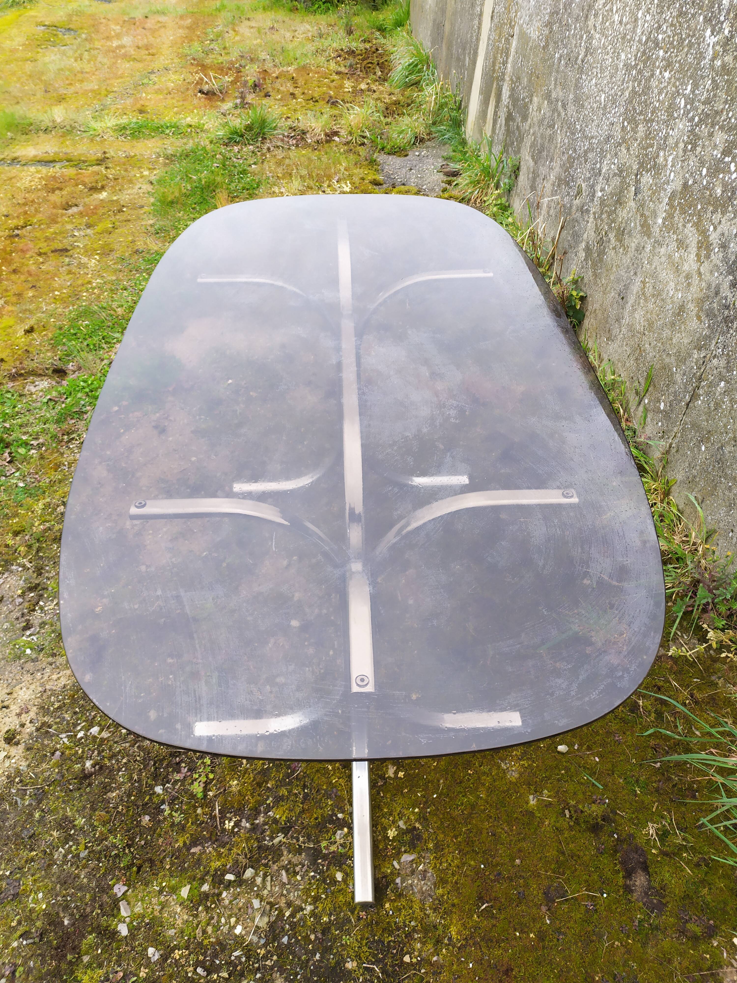 Table en verre années 70