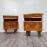 Art Deco Wooden Nightstands, 1940s, Set of 2