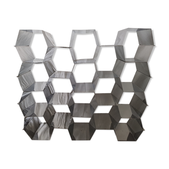 Etagère nid d'abeille en acier inoxydable 1970