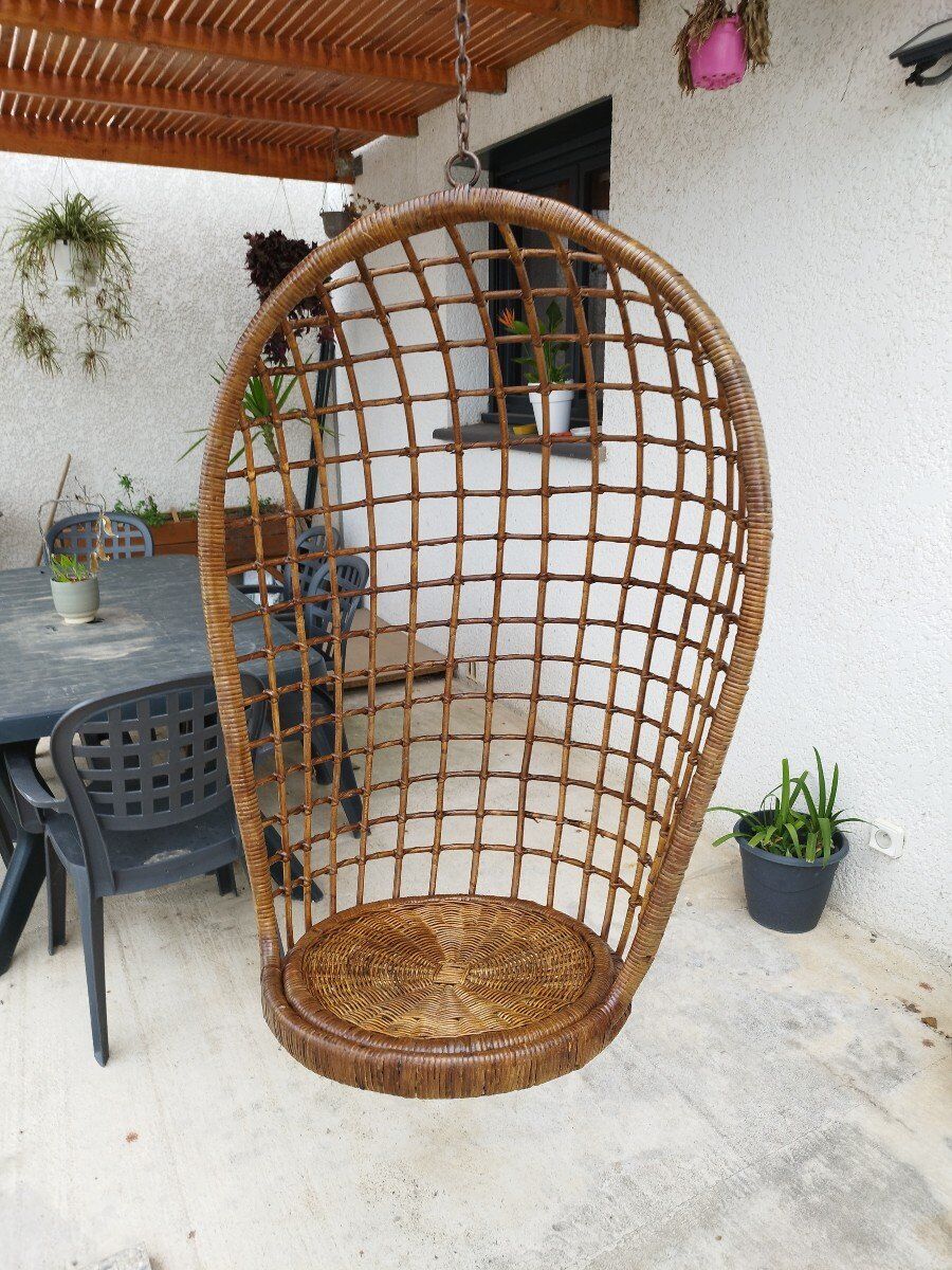 Swing hanging armchair osier rattan