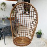 Swing hanging armchair osier rattan