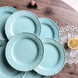 8 assiettes à dessert vert mint