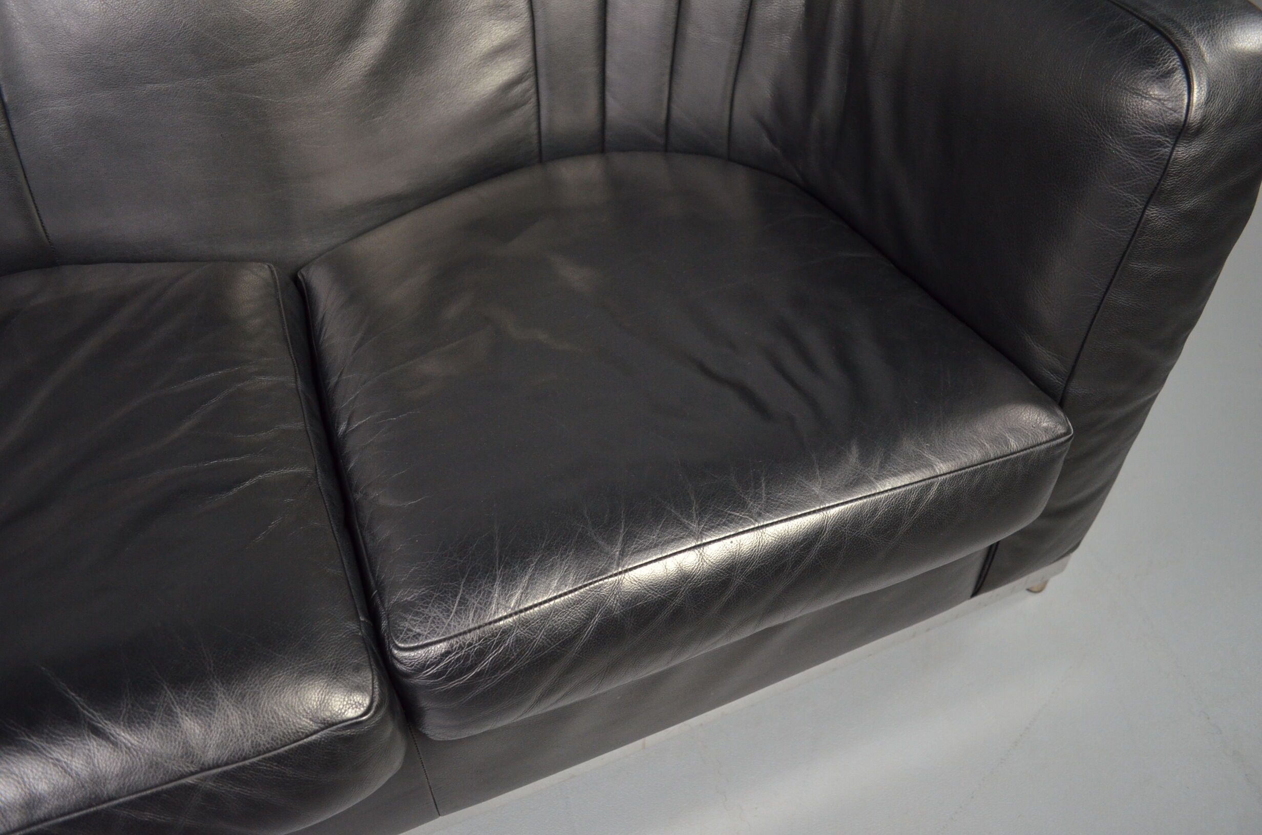 Zanotta 'Onda' 3-seater sofa in black leather