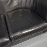 Zanotta 'Onda' 3-seater sofa in black leather