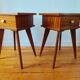 Paire de tables de chevet vintage Mid-century pieds compas