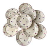 Set of 10 dessert plates fb badonviller 30-40s