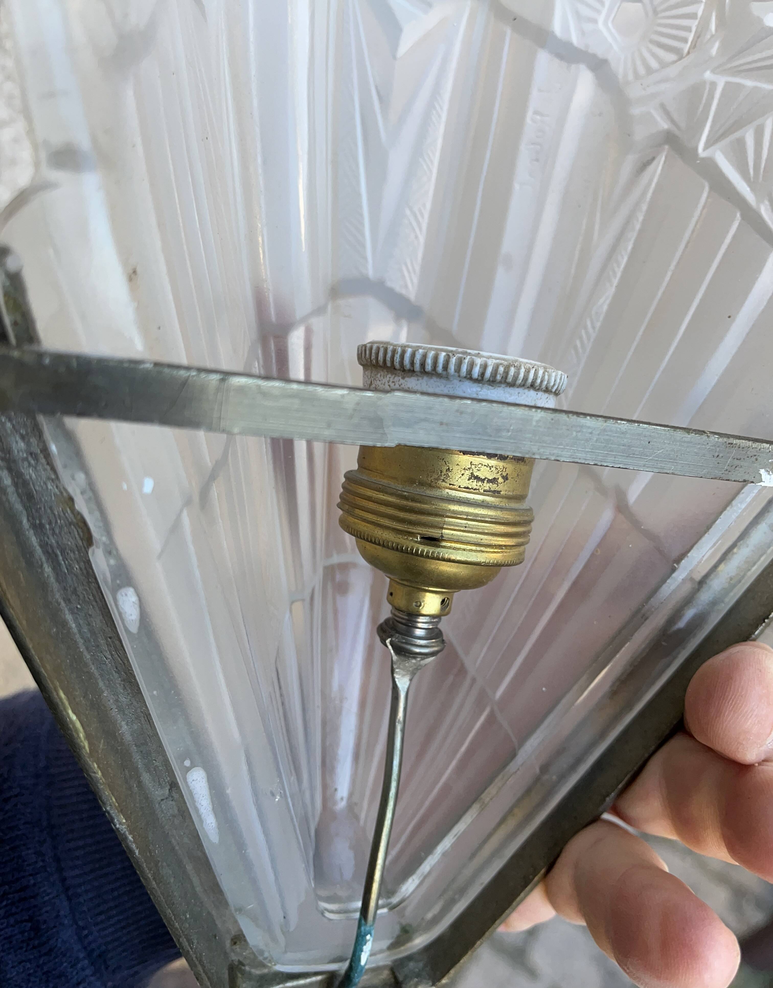 Signed art deco wall light