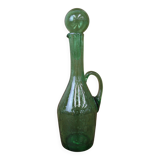 Green bubble glass carafe in Biot style