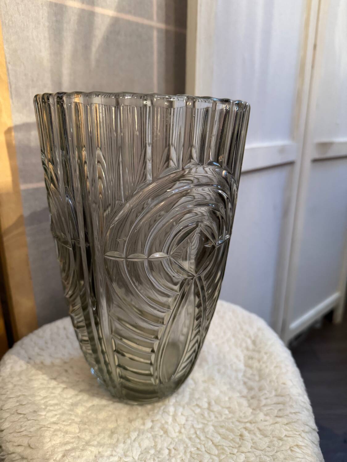 Moulded glass vase