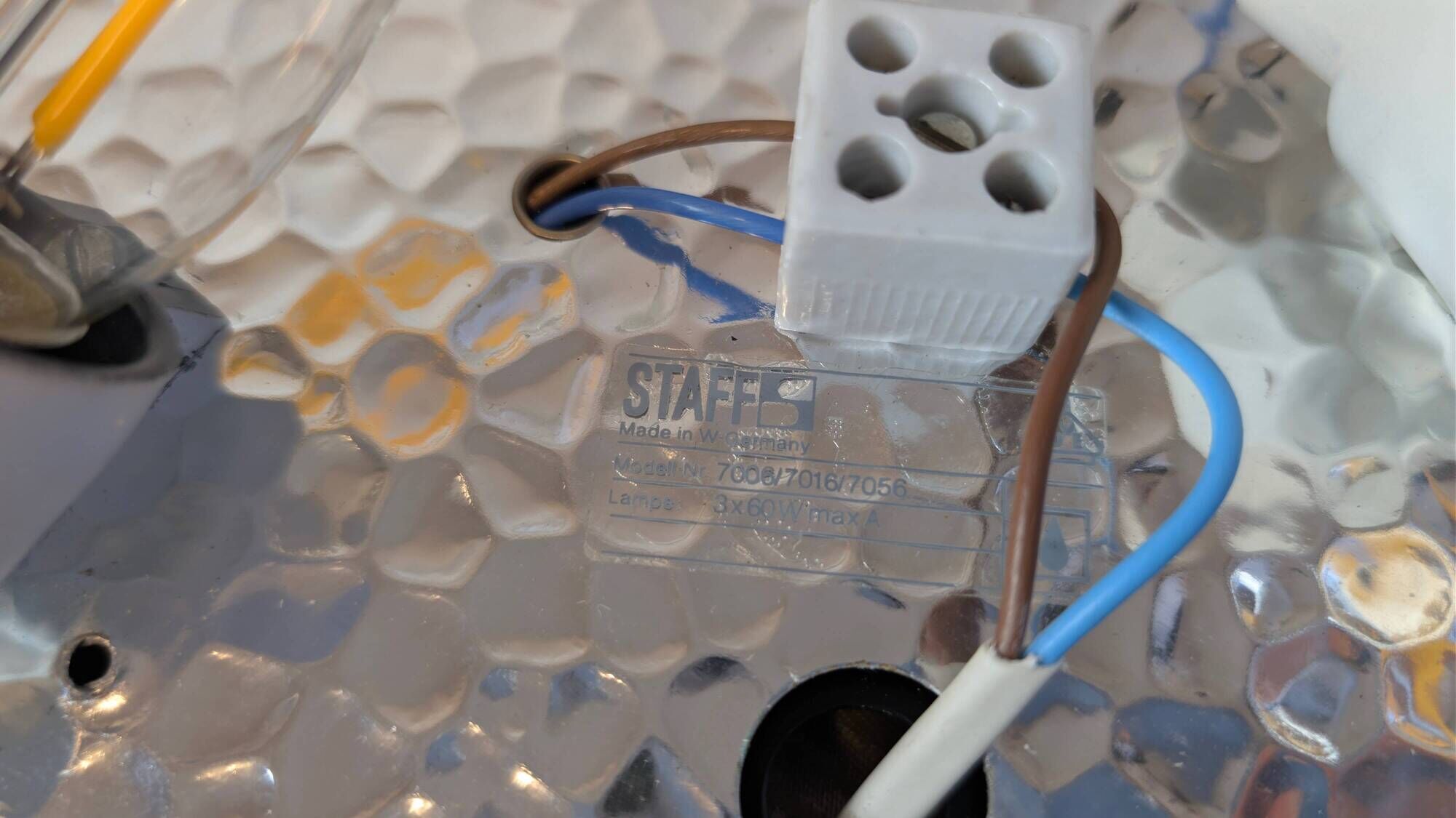 Space Age Staff ceiling light with bubbled glass